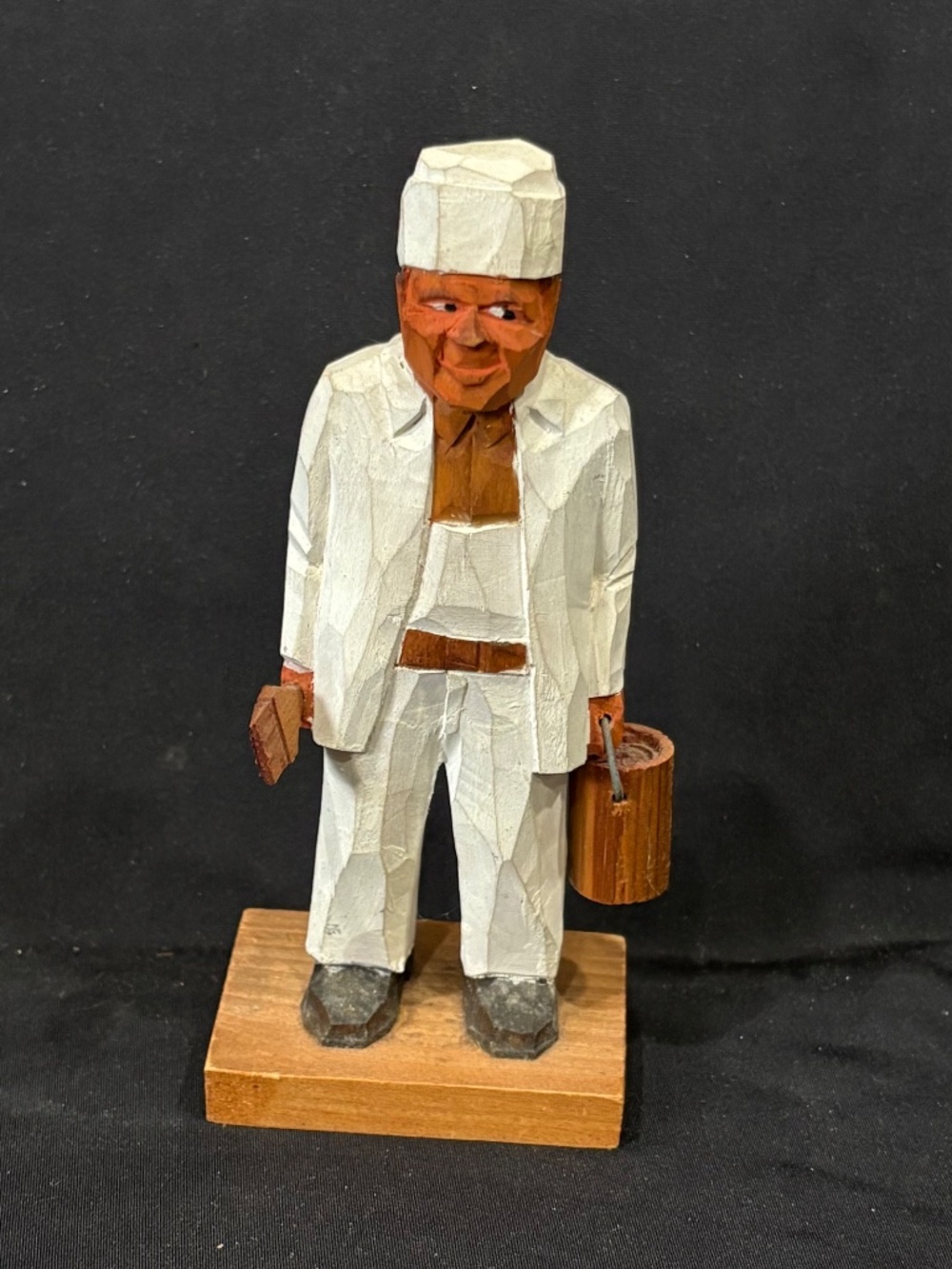 Swedish Brick Layer, Mason Vintage Hand Carved Wooden Figurine
